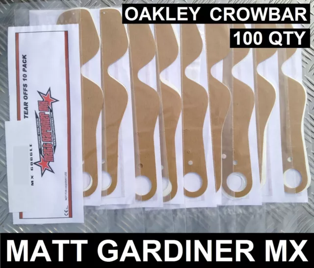 100 qty TEAR OFFS for OAKLEY CROWBAR MOTOCROSS GOGGLES