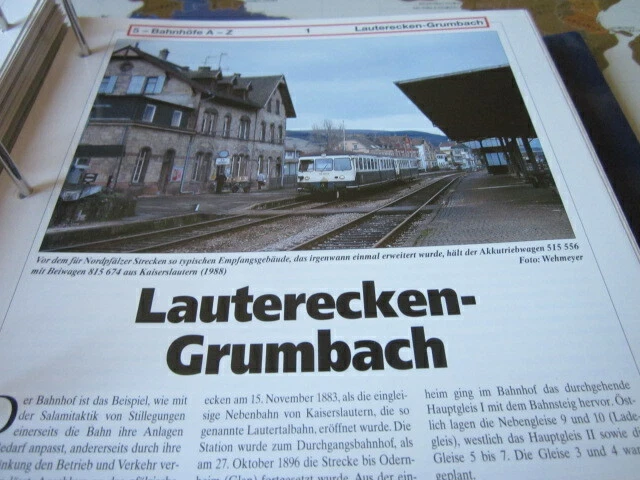BAHNHOF MIT GLEISPLAN Lauterecken Grumbach Rheinland Pfalz 4S EUR 5,01