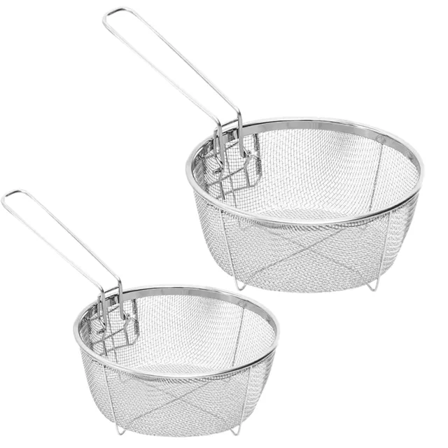 Durable Deep Fry Basket Mesh Stainless Steel Fryer Deep Frying Chip Kitchen Tool