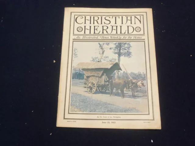 1923 June 23 Christian Herald Magazine - An Ox Team Of The Philippines - St 6611