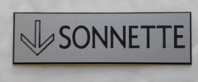 plaque gravée personnalisée SONNETTE, ASCENSEUR, ESCALIER   Format 29 x 100 mm