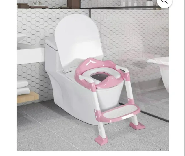 BRINJOY Potty Training Seat with Step Stool Ladder,Foldable Toddler Potty Seat 