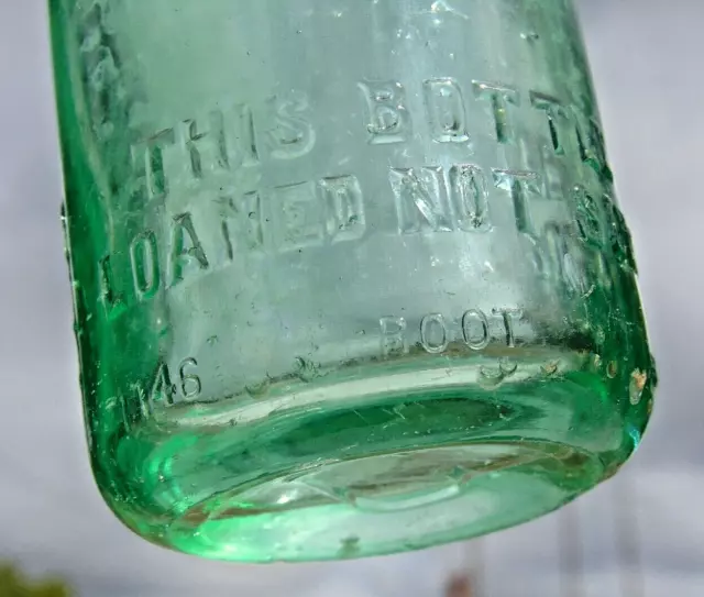 1913 ROOT GLASS Vintage Embossed SS COCA COLA BOTTLE - Hygeia Bottling - FLORIDA