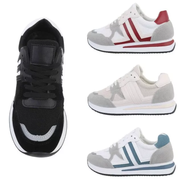 Sneakers casual tela scarpe da donna sportive ginnastica scamosciate con lacci