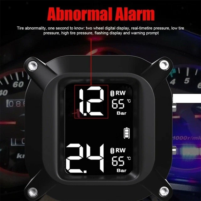 LCD TPMS Sistema di monitoraggio pressione pneumatici moto con sensori wireless