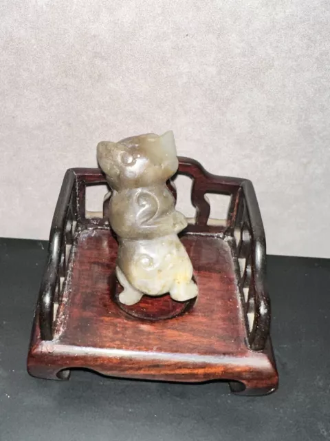 Antique Chinese Qing Russet Hardstone/Jade Carving Of A Beast.
