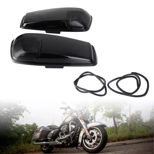 5 x 7 coperchi altoparlanti neri vividi per Touring Saddlebag 14-20 Street Glide CVO B2