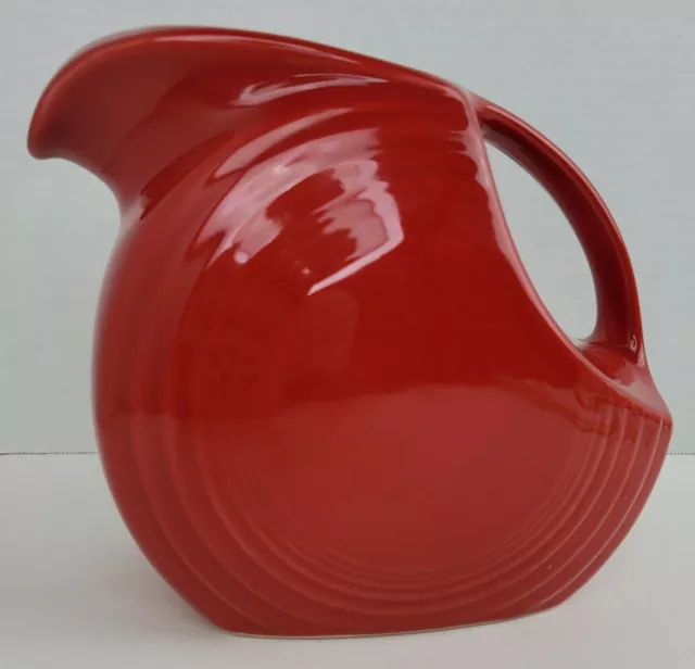 Fiesta Large Red Disc Pitcher 67 oz Art Deco Fiestaware Beverage Serving Jug