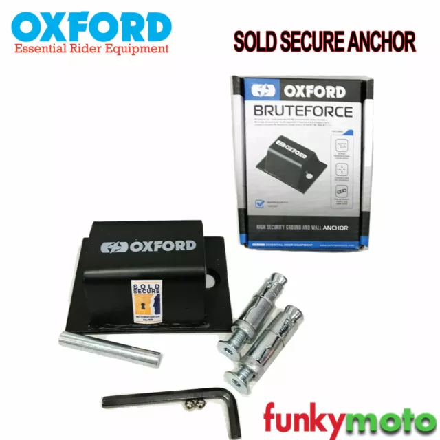 Oxford Sold Secure Ground Anchor Motorcycle Motorbike Scooter Security Strong