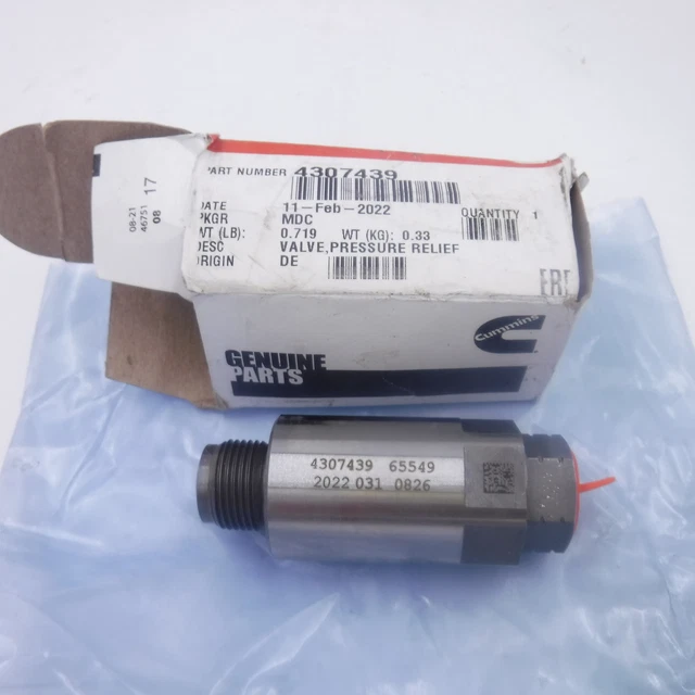 OEM CUMMINS PRESSURE Relief Valve 4307439 For 8.9L ISC ISL Engines 99.