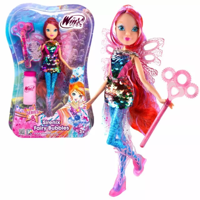 Bloom | Sirenix Fairy Bubbles Puppe | Winx Club | Fee 28 cm | Seifenblasen Magie