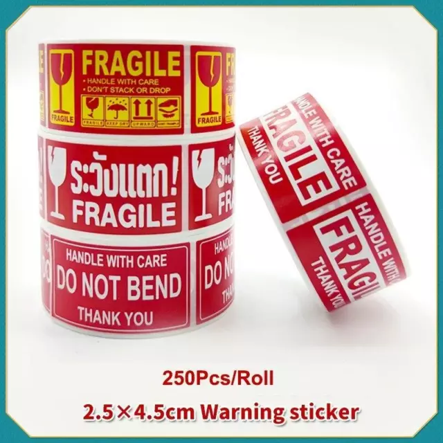 Fragile Stickers 1 Roll 500 2x3 Fragile Label Sticker Handle with Care Mailing