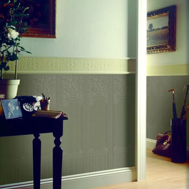 Paintable Wallpaper Paste The Wall Vinyl 10 Panels Per Roll Oriental Anaglypta