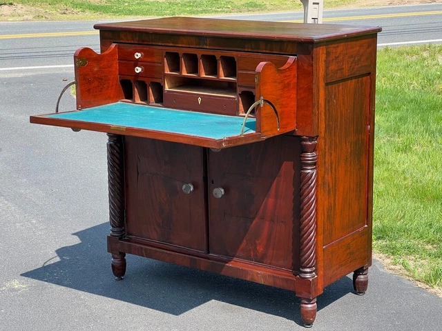 Antique Flame Mahogany Butler's Desk c. 1850