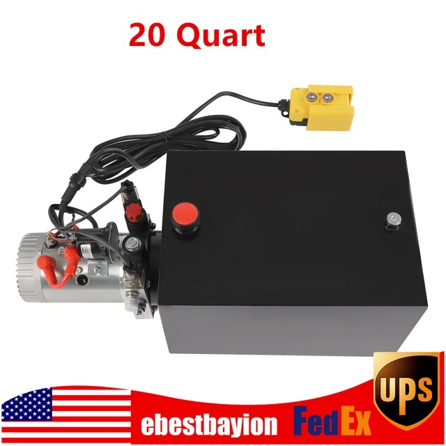 20 QUART SINGLE Acting Hydraulic Pump Dump Trailer Lift Unit Pack Power
