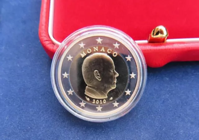 Monaco 2 Euro 2010 Fürst Albert II. Polierte Platte PP proof im Etui Zertifikat