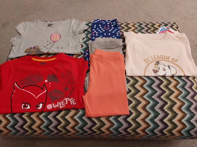 Bundle Of Age 6-7 Girls Cropped Leggings & Tshirts. New Without Tags.  6 items.