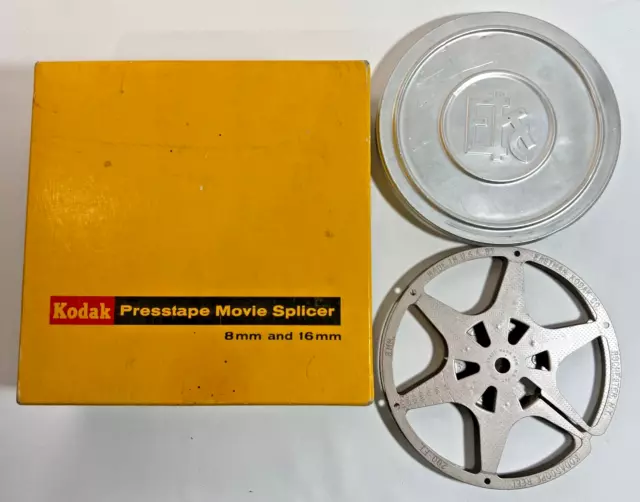 VNTG LOT! Kodak Presstape Movie Splicer 8mm 16mm, 200' 8mm Film Reel & Canister!