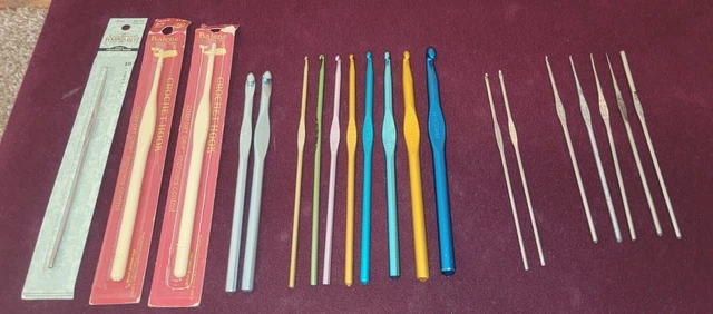 Crochet Hooks Lot of 20 Boye Susan Bates Vintage Crochet Hooks Lot of 20 Boye Susan Bates Vintage