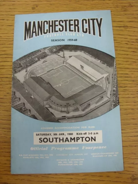 09/01/1960 Manchester City v Southampton [FA Cup] (Light Crease, Faint Marks). G