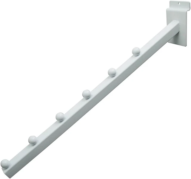 Only Hnagers 6 Ball Slatwall Waterfall Brackets - White - Pack of 5