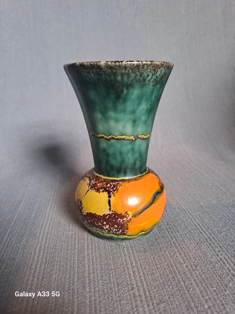 Schmider Zeller Keramik Vase 3188 14 cm Dekpr Capri spätes Art Deco 1949 40er