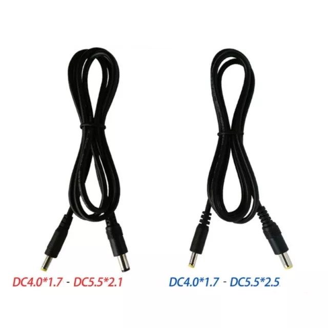Male to Male Power Cable DC4.0x1.7mm to DC5.5x2.1/DC5.5x2.5mm Double Plug Cord