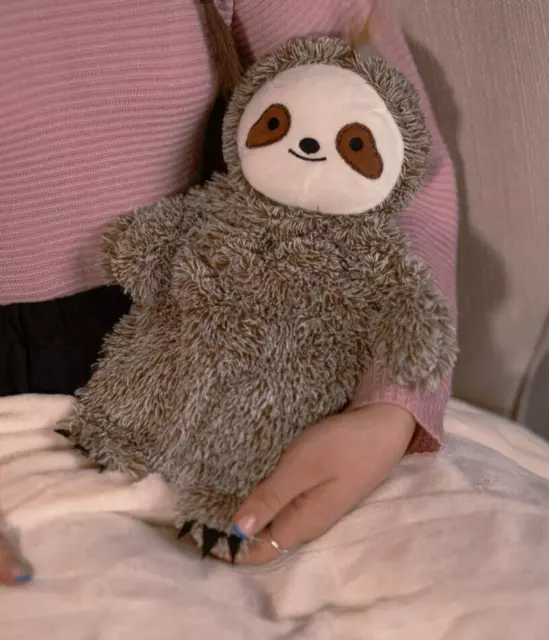 1L Hot Water Bottle Heater Bed Warmer Sloth Soft Plush Cover Xmas Gift Kid's