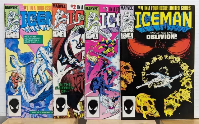 ICEMAN 1-4 1 2 3 4 1st Limited Mini-Series 1984 Marvel Comics Complete Set Run