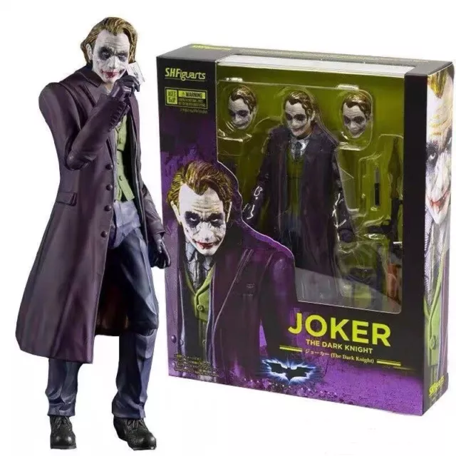 NECA SHF DC Comics Batman Dark Knight Heath Ledger Joker 7" Action Figure Toy