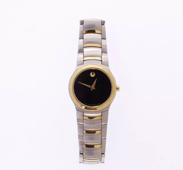 Ladies Movado 0605482 Kardelo Two Tone Stainless Steel Black Dial Watch