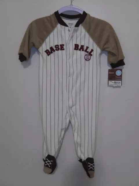 CARTERS Baby Boy Baseball Sleep And Play Romper Pajamas Footie Size 6 Mo. NWT