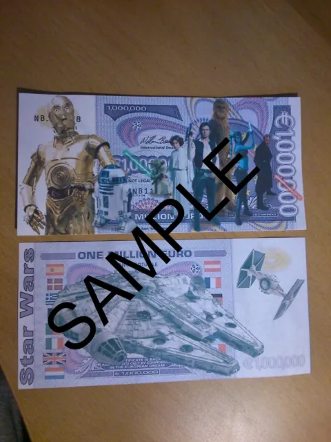 Star Wars Novelty 1 Million Euro Bank Note Birthdays Gift Banknote