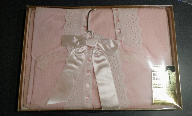 Vintage Perkys diaper holder stacker organizer pink bow