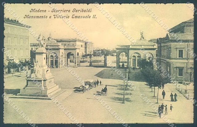 Modena Città Monumento Vittorio Emanuele II Barriera Garibaldi cartolina JK2556