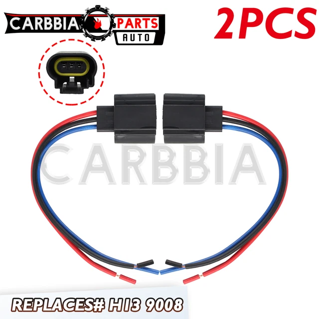 9003 to 9008 Bulb HID Headlight Conversion Adapter Harness H13 to H4 Pigtail x 2