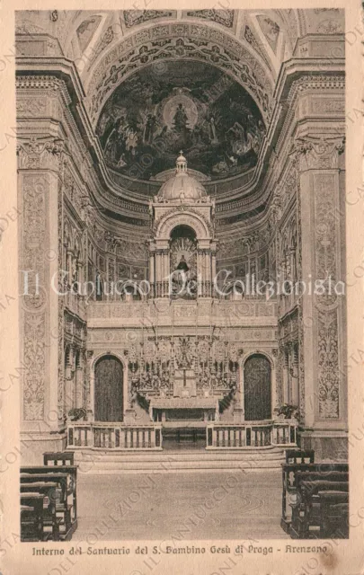 SANDSTONE interior of the Sanctuary of the Child Jesus of Prague Genoa postcard