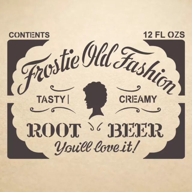 Plantilla reutilizable de etiqueta de cerveza de raíz para manualidades y...