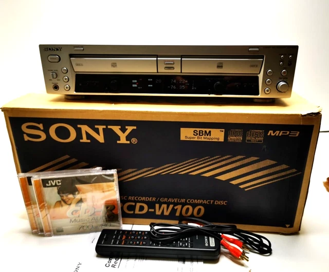 Sony Rcd W1 SONY RCD-W100 COMBINATION twin deck CD Player & CD Recorder BOXED £495. ...