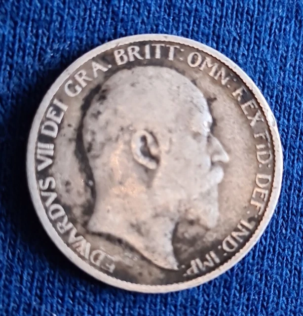 Silver Edward 7th 1902 6 Pence Edward VII Sixpence 