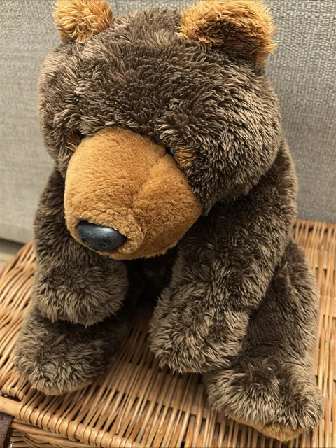 KEEL TOYS 15” Brown Grizzly Bear Soft Plush Glass/plastic Eyes Plastic ...