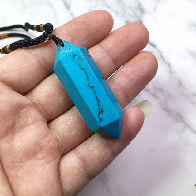 Natural Crystal Pendulum Quartz Stone Pendant Chakra Healing Gemstone Necklace