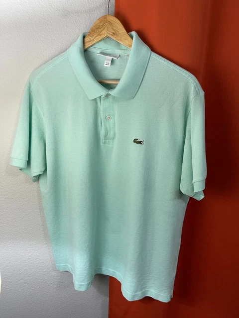 Lacoste Polo Shirt 6 XL Men Classic Mint Green Croc Logo 100% Cotton Gently Worn Lacoste Polo Shirt 6 XL Men Classic Mint Green Croc Logo 100% Cotton Gently Worn