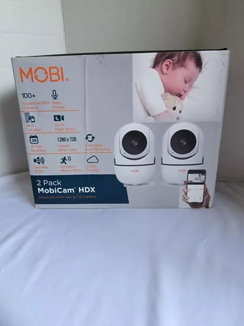 Monitores para bebé MobiCam HDX panorámicos e inclinables WiFi - 2 piezas