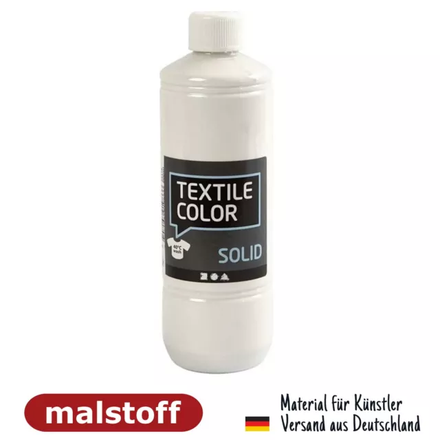 Stoffmalfarbe Textile Color Basic 500ml Solid Weiß, Deckweiß Malstoff