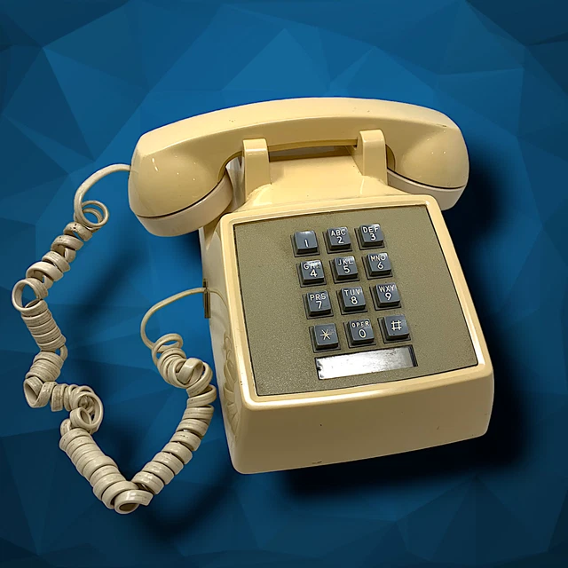 VINTAGE ATT TAN Western Electric 2500 Push Button Desk Phone Telephone