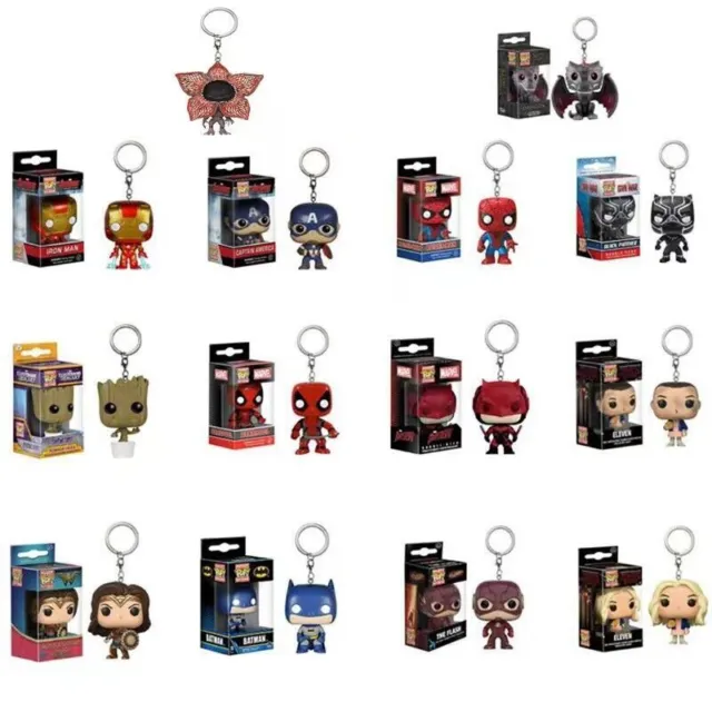 Funko Toys Pendant Iron Man Spider Man Captain USA POP Figure Keychain Keyring