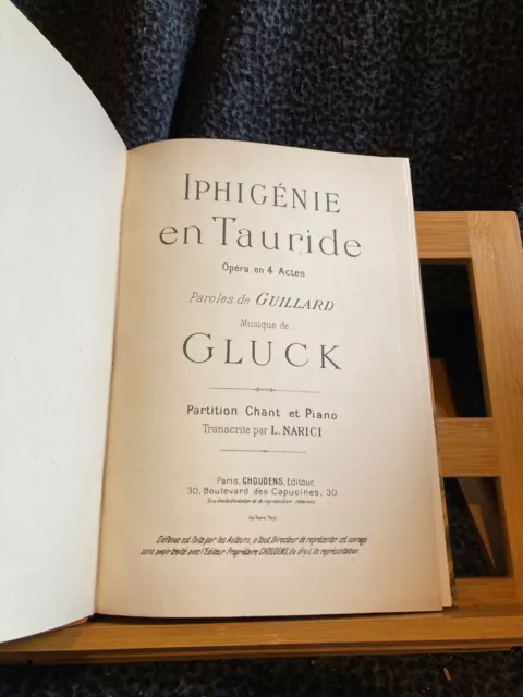 Gluck Iphigenie en Taurine partition chant piano Narici éditions Choudens