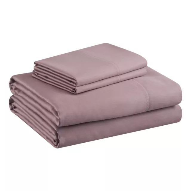 300 Thread Count Lavender Cotton Sateen Bed Sheet Set, Full
