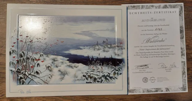ANNABURG "Winterruhe" Porzellanbild mit Zertifikat